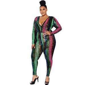 Intimidation Sequins Jumper (Pink/Green/Gold)